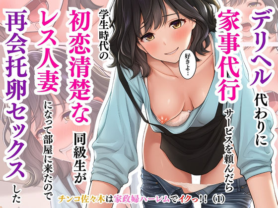 デリヘル代わりに家事代行サービスを頼んだら学生時代の初恋清楚な同級生がレス人妻になって部屋に来たので再会托卵セックスした〜井坂美和子(33歳)編〜チンコ佐々木は家政婦ハーレムでイクっ!!(1)